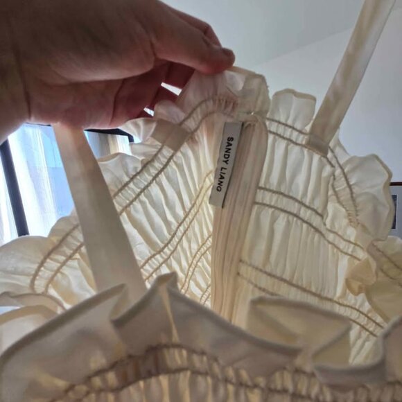 Sandy Liang Seal Top in off-white - Picture 2 of 4